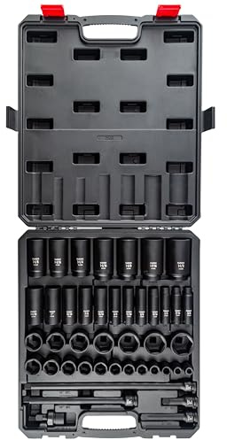 43PC 1/2 DR AE IMP SOCKET SET, Black
