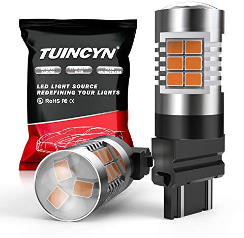 TUINCYN 3157 3157A LED blinkers glödlampa bärnsten gul 3157CK 3156 3047 3057 3057A 3357 4057 3155 bakljus bromsljus backa upp backljus dagtid körljus/DRL (2-pack)