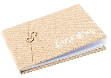 Livre d'or en Jute 64 Pages 16,5 x 24 cm