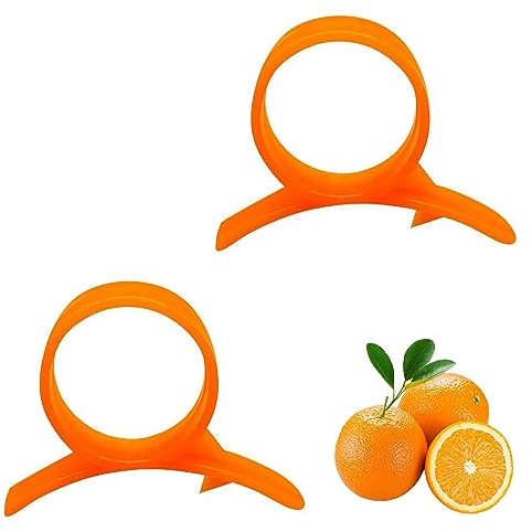 YUEMING 2 Pezzi Sbuccia Arance Fruit Peelers Peeling Strumento Peeling di Agrumi, Sbucciatore di Arance Rimozione di Agrumi Affettatrice di Plastica Cutter Gadget da Cucina per Arancia(Colori a Caso)
