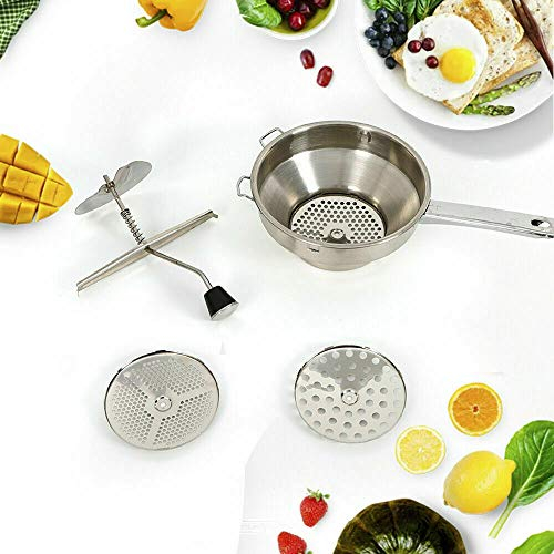 WUPYI2018 - Moulin à Passion en acier inoxydable - Machine à Passer - Passoire à pâtes avec 3 inserts