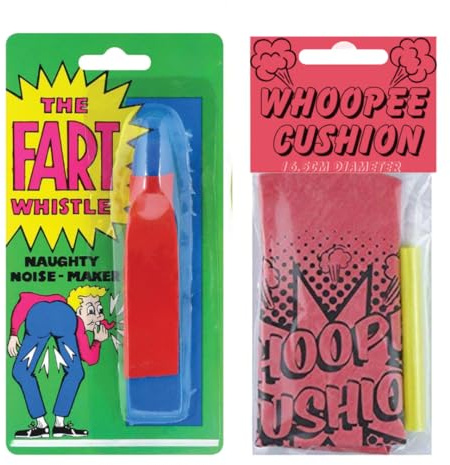 LND Gifts Fart Whistle & Whoopee Cushion Kids Prank Set Party Bag | Kids Joke Gift, Funny Party Bag Filler & Christmas Stocking Filler, Fart Noise Prank Gift for Boys & Girls 3+