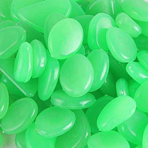 MOCNT 300 Pezzi Verde Chiaro Pietre Luminosi Ciottoli Luminosi Fluorescenti Luminose Incandescenza nel Buio Pietre Rocce Ghiaia per Giardino Passerella Acquario Decorazione