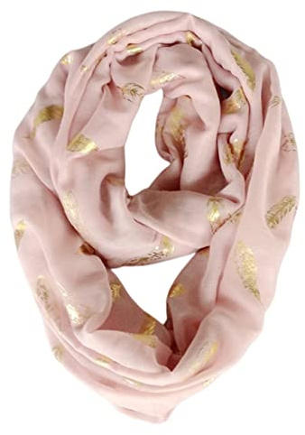 FAIRYGATE Infinity Scarf Fall Winter Circle Scarfs Soft Cotton Ring Neck Warmer Casual Handmade Headband Lightweight Shawl Outdoor Scarves for Women Pink 55032