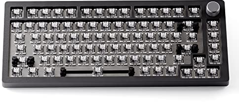 DrunkDeer A75 Teclado mecánico de disparo rápido, teclado con interruptor magnético, TKL RGB, 75% de diseño, con cable, USB, compacto, teclado para juegos, 82 teclas con perilla, negro, barebone