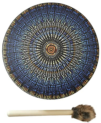 SyangKaitian Shaman Tambour - Outil de guérison sonore végétalienne, décoration d'intérieur, tambour à feu pour enfants et adultes