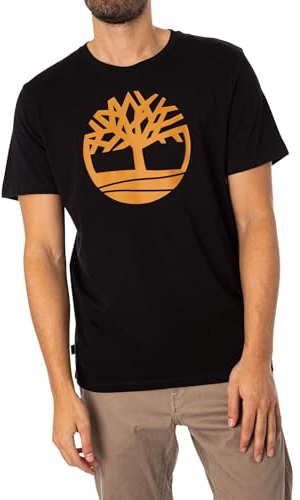Timberland Hombre Camiseta con Logo De Árbol, Black, XXL