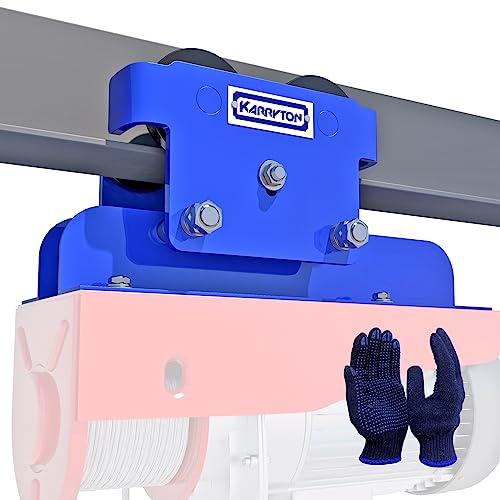 KARRYTON 1Ton/2200LBS I-Beam Trolley for Electric Hoist, Adjustable Manual Trolley Fits 2.5''-5'' Beam Flange, Push Beam Trolley for PA600, PA800 and P1000 Electric Hoist