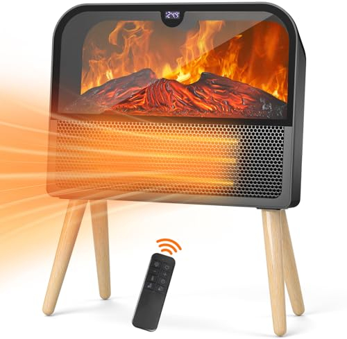 Mooklin Stufetta Elettrica 2000W, PTC Termoventilatore Ceramico con Telecomando, 3 Modalità Regolabili, Timer 12H, Protezione Contro Surriscaldamento e Ribaltamento per l'uso in Ufficio, S740