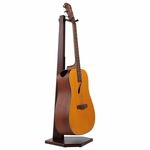 Nefelibata Gitarrenständer aus Holz - Handgefertigter Gitarrenständer aus massivem Eschenholz, für akustische Gitarren, klassische Gitarren, Banjos, Mandolinen, Gitarrengeschenke (Walnussmaserung)