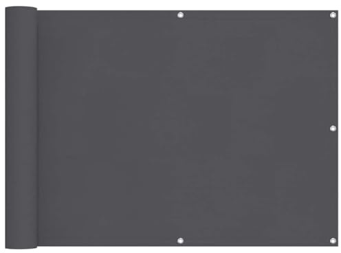 vidaXL Balkon Sichtschutz, Balkonbespannung mit Ösen Seil, Wasserfeste Balkonabdeckung, Balkonverkleidung für Balkon Terrasse, 75x700cm Anthrazit 100% Polyester-Oxford