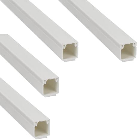 Jandei - Lot de 4 gouttières pour câbles PVC surface blanche 1 m 12 x 12 mm avec adhésif