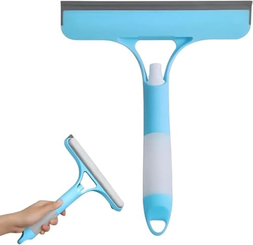 3-in-1 Glass Wiper with Built-in Sprayer & Scraper | Streak-Free Window, Mirror, Shower Door, & Glass Surface Cleaning Tool