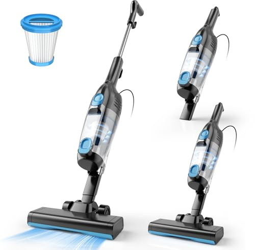 Vazone R6X Corded Stick Vacuum Cleaners for Home, 20Kpa Powerful Suction Stick Vacuum with 16Ft Cord, 2 in 1 Lightweight Handheld Vacuum Cleaner for Hardwood Floor Pet Hair