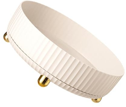 SHOWERORO Ripiano Rotante Carosello Delle Spezie Rastrelliera Da Banco Organizzatore Della Cucina Organizzazione e Stoccaggio Della Dispensa Organizer Per Spezie Per Armadietto Pp Bianca