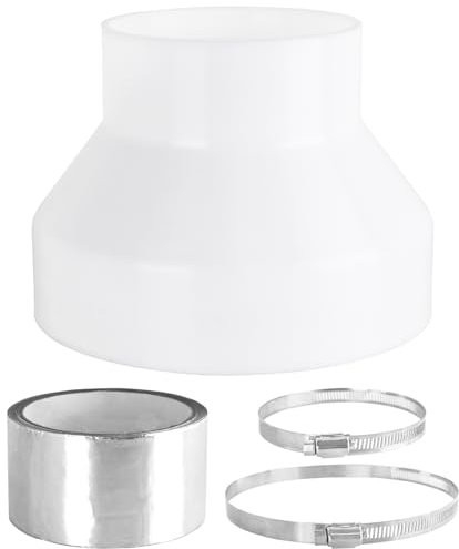 WSDFDLH Reductor 150 100 para tubos de ventilación ID 150 mm a OD 100 mm para lavadoras, campanas, aire acondicionado, tubos de ventilación ABS