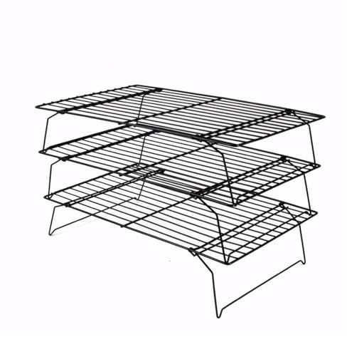 feyiubmen 1 styck och 3 stycken, de har två alternativ. 40 × 25 × 20 cm, 40 × 25 × 6,6 cm, svart. Vikbart och stapelbara kakgaller, kylgaller av trådgaller från feyiubmen (3)
