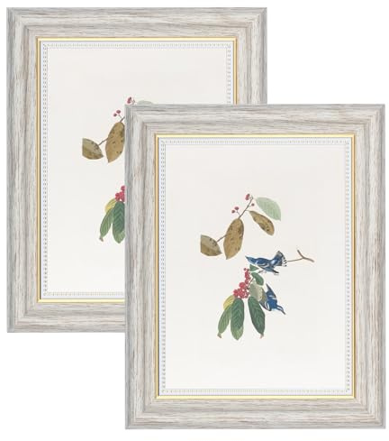 YoHyien Lot de 2 Cadres Photo Vintage 15x20 cm, Cadres Shabby Chic Muraux et de Bureau, Cadres Carte Postale Rétro à Suspendre Orientation Portrait & Paysage, Picture Photo Frames (Blanc, 15 x 20 cm)