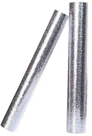 Carta Adesiva Argento Acciaio Inossidabile 10M (32.8 Piedi), Carta da Parati Rimovibile per Superfici Metalliche, Perfetta per Mobili Cucina, Frigorifero, Porte del(Size:40cm,Color:Silver-Orange Peel)