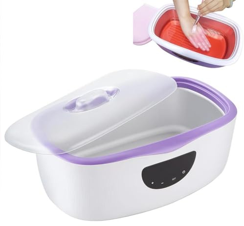 Mixtric Appareil à Paraffine pour Mains et Pieds, Bain Paraffine Grande Capacité 4000 ML, avec Affichage NuméRique, TempéRature RéGlable 45 à 75 °C, pour Un Spa à Domicile,A