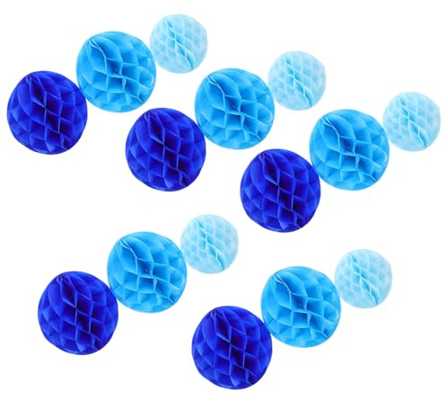 jojofuny 15 Bolas de Panal de Papel Coloridas Set de 15 Piezas 15Cm y 20Cm Decoración Colgante Ligera para Fiestas Showers Cumpleaños Bodas y Habitaciones Infantiles