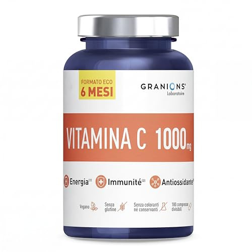 Vitamin C 1000 mg – Vitamin C Hochdosiert, 6 Monate, Vegan, 180 Tbl