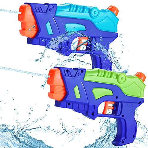 (Pack de 2) Pistolas de Agua para Niños, Pistolas de Agua con Gatillo para Piscina al Aire Libre, Mejores Juguetes de Verano para Niños y Niñas, Juguetes de Entrenamiento para Perros y Gatos
