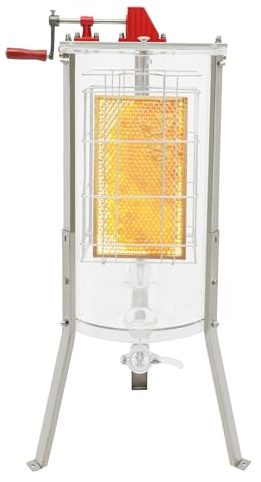 2 Frame Manual Honey Extractor Separator, Transparent Acrylic Honey Spinner, Clear Honeycomb Drum Spinner with Honey Gate & Crank, Pro Beekeeping Apiary Centrifuge Equipment for Beekeepers
