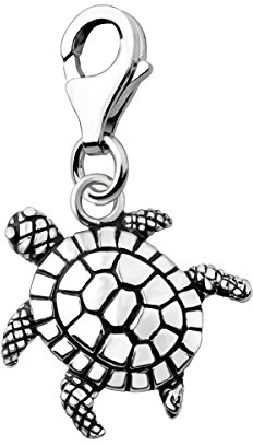 Quiges Charms Anhänger Versilbert Schildkröte für Bettelarmband