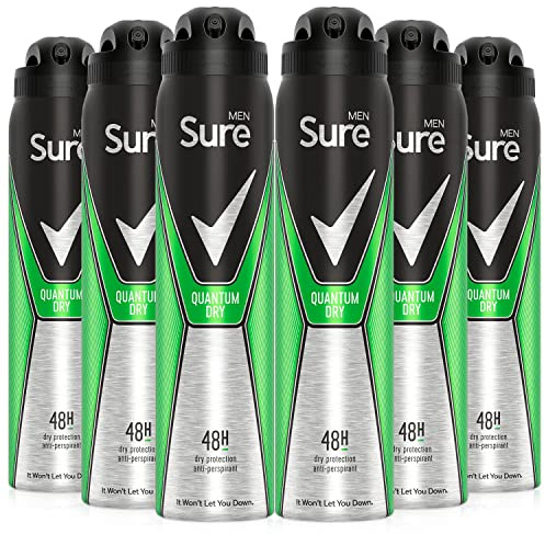 6 x Sure Men Quantum Anti-Perspirant 250ml