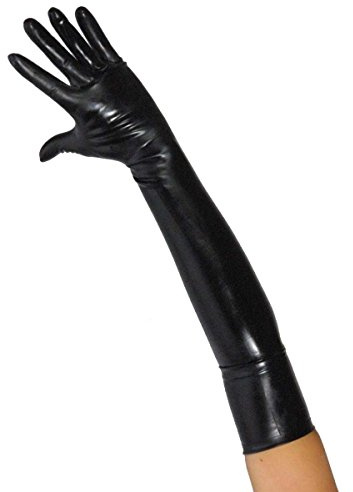 Styleplanet Latexhandschuhe lange Latex Handschuhe Gummihandschuhe Lang Latex Schwarz Gummihandschuhe, Farbe:Schwarz, Größe:L