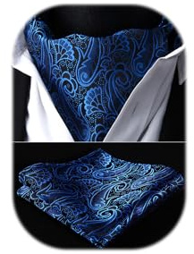 HISDERN Ascot slips för män slips och näsduk Paisley blomslips formellt bröllop elegant jacquardslips ascot halsduk herr