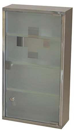 Natsen Medizinschrank Arzneischrank Erste Hilfe Schrank Arzneimittelschranks Wandschränke Edelstahl, 4 Fächer 60 * 30 * 12 cm(Silber)