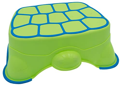 HRB Tritthocker für Kinder, Kinderfußbank im Design Schildkröte, Kinderaufstiegshilfe Waschbecken