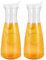 Smallterm 2Pcs 1L Plastic Water Carafes with White Flip Tab Lids- Food Grade & Recyclable Shatterproof Pitchers - Juice Jar