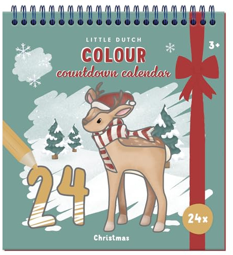 Little Dutch 126305 Calendrier de l'Avent Livre de coloriage - Noël