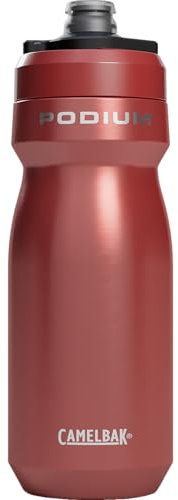 Camelbak Podium Insulated Steel 530ml – bike bottle – stainless steel 18/8 – double-wall vacuum insulation – high flow – leak-proof – easy to clean – Sierra Red, size: OS
