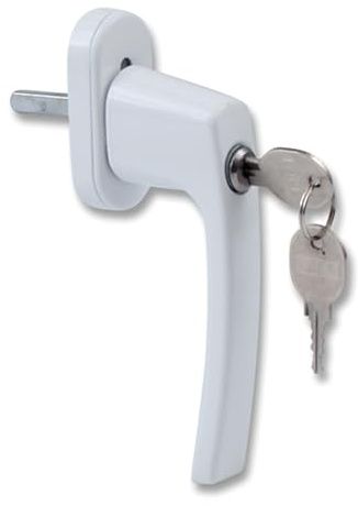 YUOIUX Secure Lockable Window Handle with Key & Screws Window Handle Set Key Locking Mechanism Simple Installation