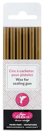 Herbin Vax för vaxpistol Limstift, Guld, 15.40 x 4.50 x 1 cm x 8 stycken