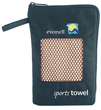 Mikrofaser Handtücher von Evonell verschiedene Größen und Farben ultra leicht extrem saugfähig, Sporthandtuch, Reisehandtuch, Badetuch, Outdoorhandtuch (beige 30 x 120 cm)