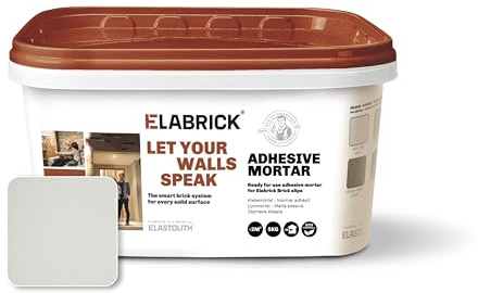 Elastolith adhesivo para ladrillo flexible, mono componente, listo para usar, color BLANCO, paquete 5kg para aplicar 2 metros cuadrados