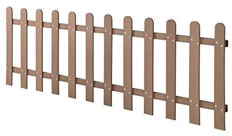 NEU.HOLZ Valla de jardín Exterior Elda WPC Elemento de Valla Decorativa de 12 Listones Delimitar Zonas Compuesto de Madera-Plástico Altura 60 cm Largo 2 m - Marrón