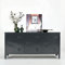 HOMYLIN Metallschrank, Stahlregal Sideboard, TV-Schrank Lowboard mit 2 Ebenen und 3 Türen, Fernsehtisch für Wohnzimmer, Schlafzimmer, 120 x 40 x 58 cm, Schwarz