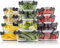 FineDine Airtight Glass Storage Containers with Hinged Locking Lid BPA Free for Meal Prep/Moving/Freezer/Oven
