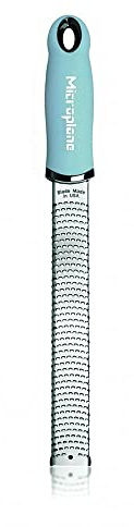Microplane MP-0628 Grater Grater with Original Recipe 12.5 x 1.4 x 1.3 inches (31.8 x 3.5 x 3.3 cm), Zester Grater, Premium Series, Pure Wrist Blue