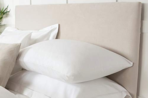 Belledorm Kopfteilbezug aus Wildlederimitat, elastisch, dehnbar, staubdicht, einfach zu montieren, Kopfteil-Wickel für Schlafzimmer (Leinen, Doppelbett)