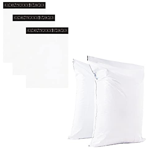 3 Stück 80x95cm Weiß Versandbeutel Plastik Versandtaschen,Versandtüten für Kleidung Groß,Selbstklebend Poly Kunststoffbeutel Wasserdichte Kuriertaschen Paket Tüten für Versand Warensendung Textilien