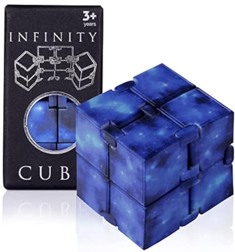 Infinity Cube Toy Fidget Galaxy, Fidget Sensory Cube Toys for Kids and Adults for Stress Relief and Anti-Stress, Mini Gadget for Boys and Girls with Autism, ADD, and ADHD, Cool Handheld Desk Toy
