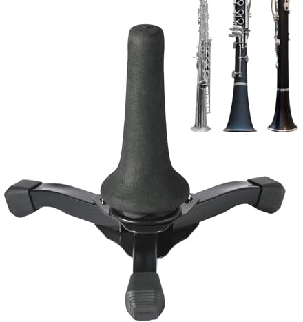 Soporte recto para saxofón soprano, soporte de trípode plegable, base de trípode, accesorios de instrumentos de viento para flauta, clarinete, oboe, saxofón soprano, instrumento de viento Teksome
