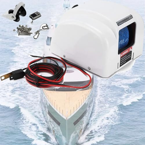 DPLWJPP Electric Anchor Winch,Marine Anchor Winch 12v,With Remote Control,Saltwater Boat Windlass Kit,Heavy Duty Towing Winches For Fishing Boat Pontoon Boat